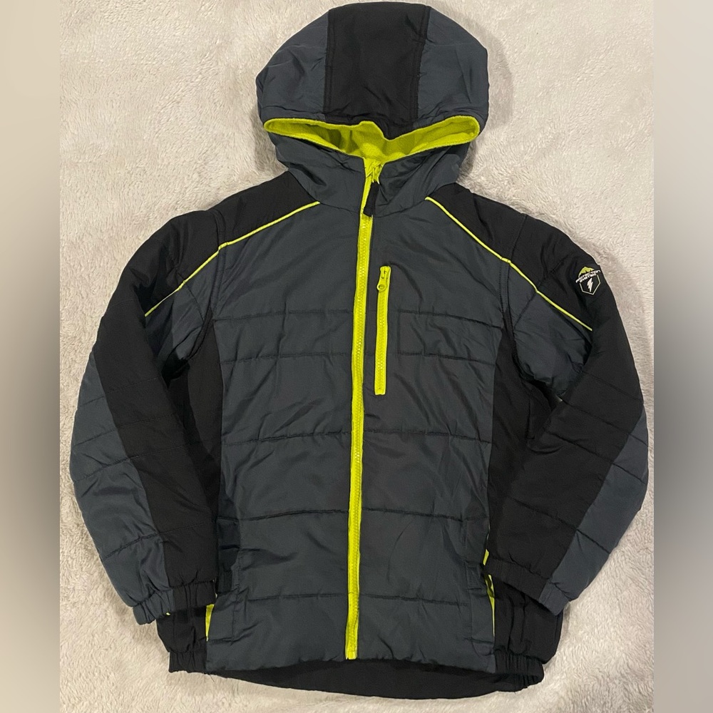 Protection System Boys Size 8 Hooded Winter Puffer Coat Jacket Full Front Zipper